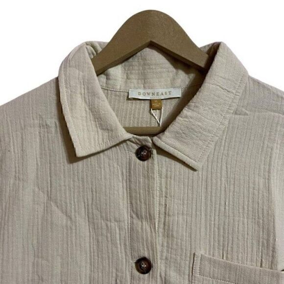 DownEast Women's 100% Cotton Quilted Jacket in Natural Size XL NWT​ - Picture 2 of 7